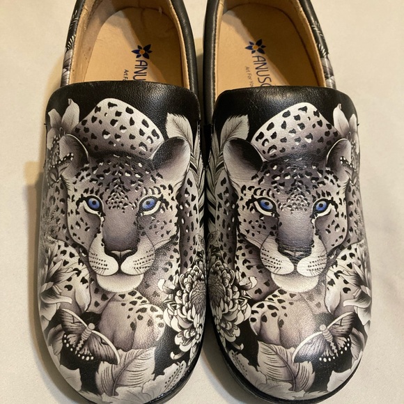 Anuschka Leather Clog - Cleopatras Leopard - Size 7 - Picture 1 of 9